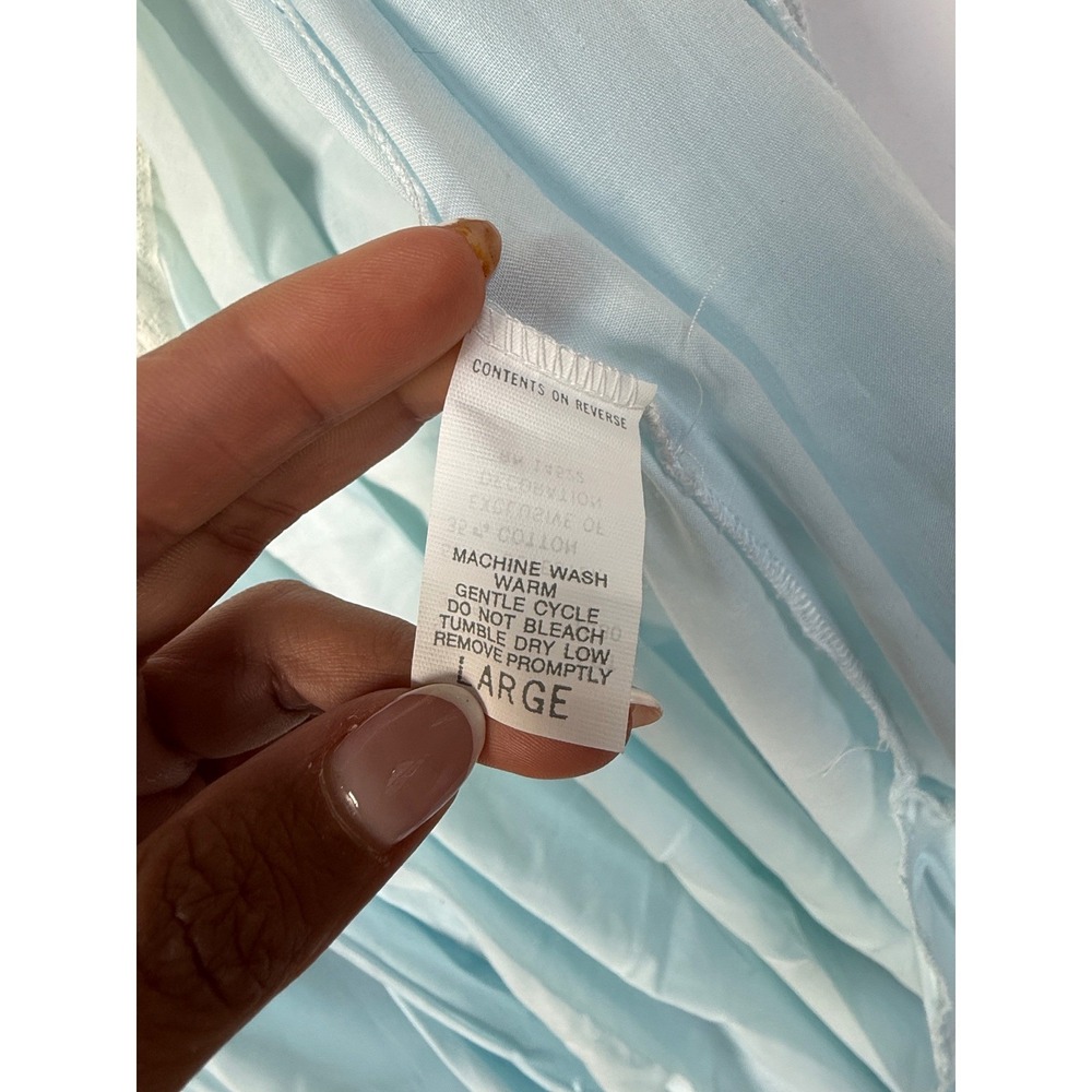 Vtg Christian Dior Lingerie Set Nightgown Robe 70s 80s Blue Romantic Cottagecore - Picture 8 of 11